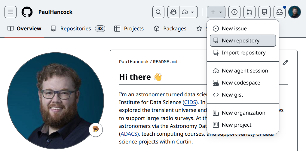 Creating a Repository on GitHub (Step 1)