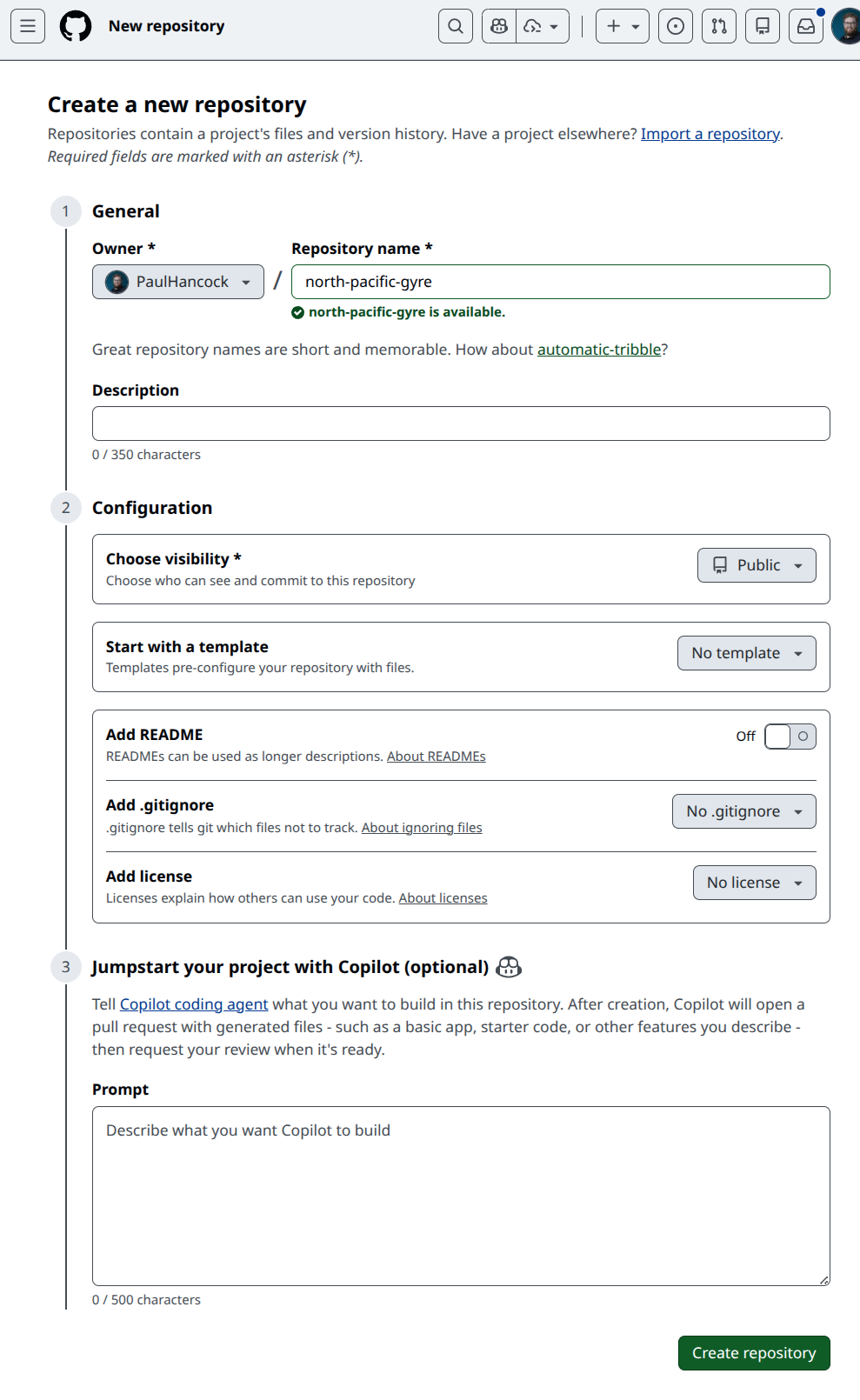 Creating a Repository on GitHub (Step 2)